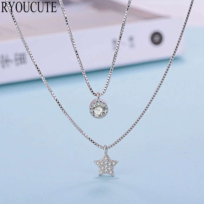 Bohemian New 925 Sterling Silver Multi Layer Star Necklaces For Women Cubic Zirconia Long Necklaces Bijoux Jewelry Wholesale
Bohemian New 925 Sterling Silver Multi Layer Star Necklaces For Women Cubic Zirconia Long Necklaces Bijoux Jewelry Wholesale