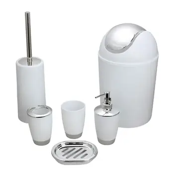 6PCS Bathroom Accessory Set Washing Tools Lotion Bottle Mouthwash Cup Soap Dish Toothbrush Holder Waste Bin Toilet Brush Househ
6PCS Bathroom Accessory Set Washing Tools Lotion Bottle Mouthwash Cup Soap Dish Toothbrush Holder Waste Bin Toilet Brush Househ