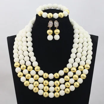 2016 Amazing Nigerian Necklaces Wedding White Coral Beads Necklace Set Gold Balls African Beads Jewelry Set Free Shipping CJ790
2016 Amazing Nigerian Necklaces Wedding White Coral Beads Necklace Set Gold Balls African Beads Jewelry Set Free Shipping CJ790