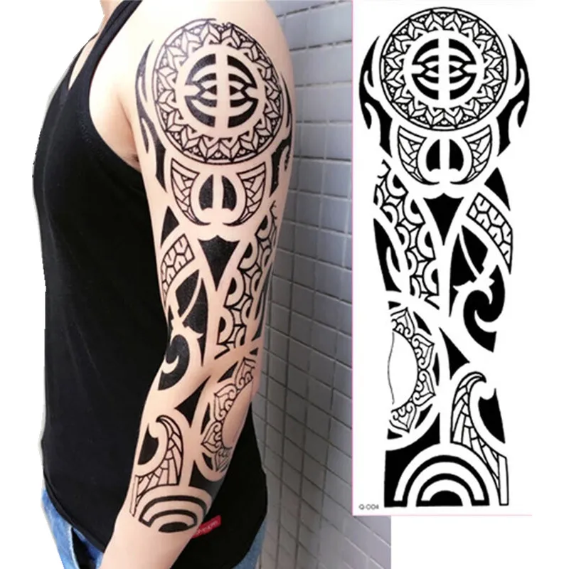17 new arrive 48 X 16CM cool temporary Full arm tattoo waterproof stickers (12 design)fake tattoo makeup for men boy 2