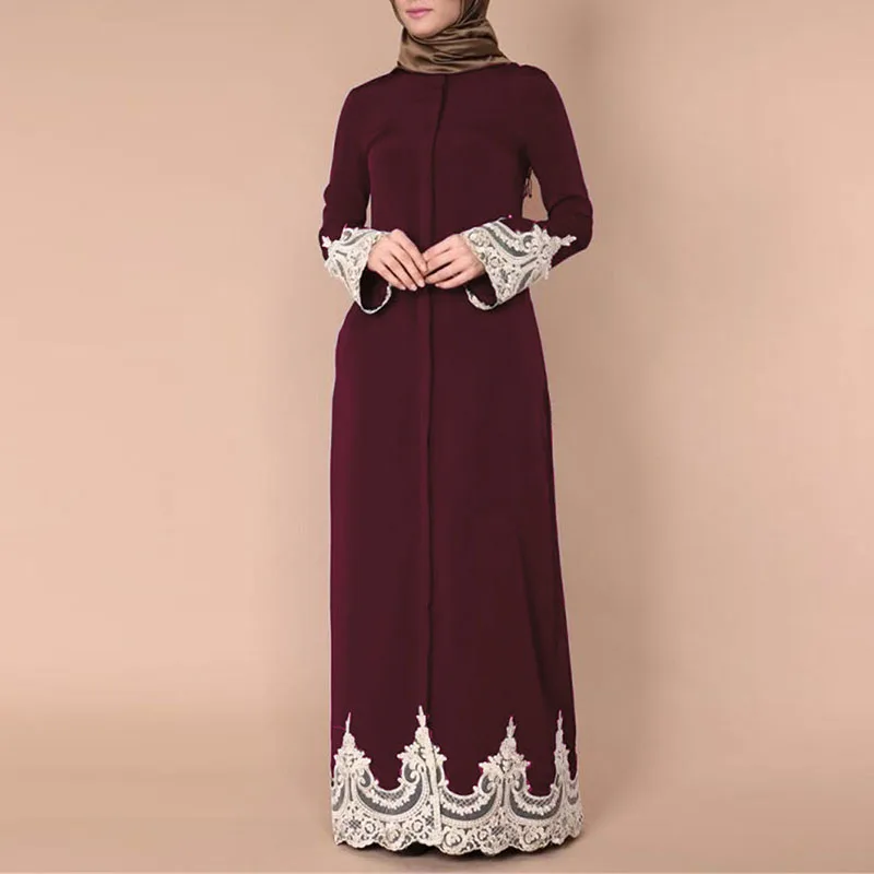 Dubia Style Dress Open Front Elegant Muslim Women Dress Lace Autumn Long Maxi Dress
Dubia Style Dress Open Front Elegant Muslim Women Dress Lace Autumn Long Maxi Dress