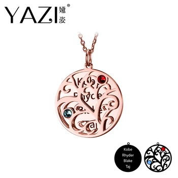 YAZI Unique Double Circle Necklace With Four Name And Two Birthstone Family Name Pendant Personalize DIY Custom Engraved Jewelry
YAZI Unique Double Circle Necklace With Four Name And Two Birthstone Family Name Pendant Personalize DIY Custom Engraved Jewelry