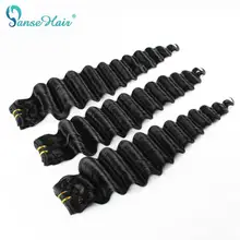Los mechones de onda profunda de Malasia del pelo de Panse se pueden teñir no pierden el patrón envío gratis de la armadura del pelo humano 3 mechones extensiones no Remy(China)