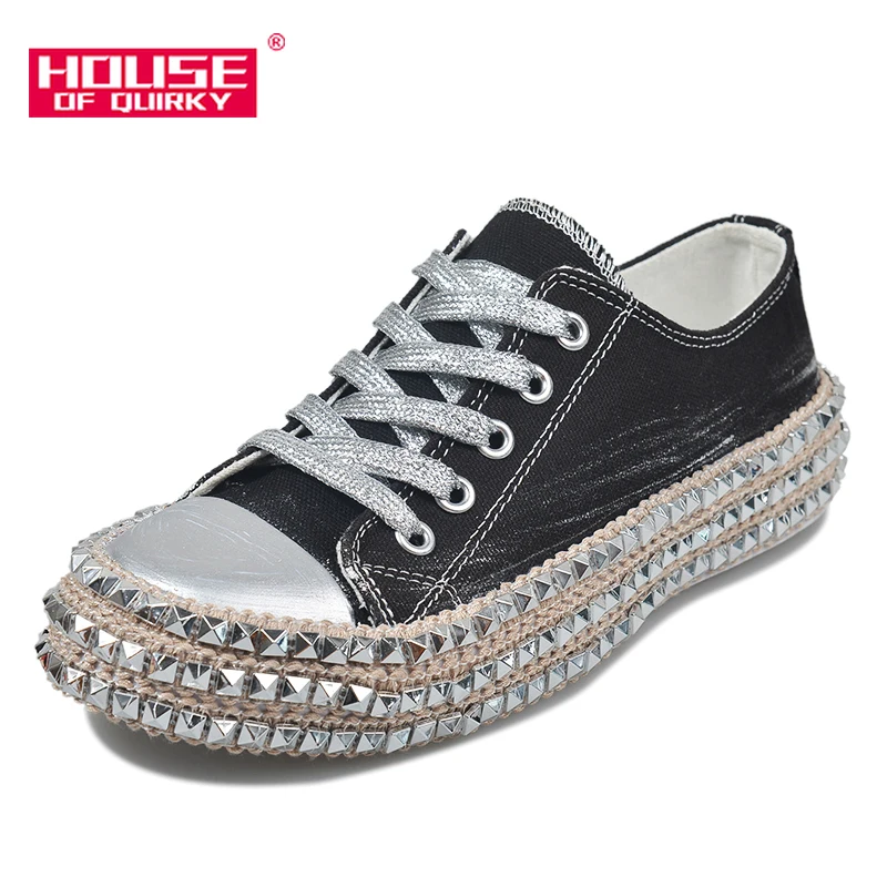 Lace-up Round Toe Ladies Canvas Shoes Comfortable Rubber Platform Shoes Women Casual Shoes Flats Rivet Autumn Women Shoes 2019
Lace-up Round Toe Ladies Canvas Shoes Comfortable Rubber Platform Shoes Women Casual Shoes Flats Rivet Autumn Women Shoes 2019
