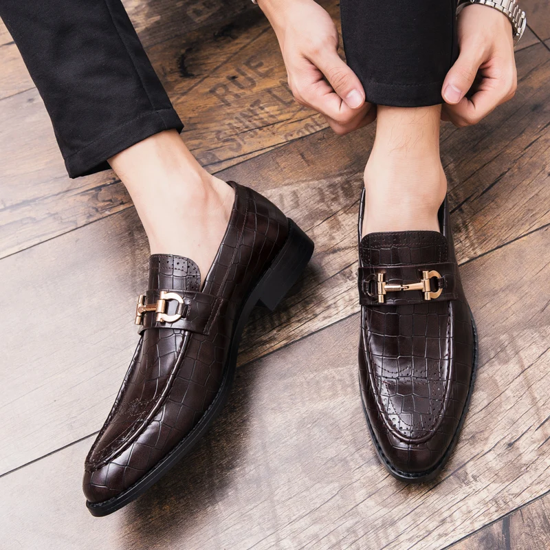 GOODRSSON Pointed Toe Mens Leather Shoes Flats Solid Stitching Design Soft Comfortable Breathable Metal Buckles For Decoration
GOODRSSON Pointed Toe Mens Leather Shoes Flats Solid Stitching Design Soft Comfortable Breathable Metal Buckles For Decoration