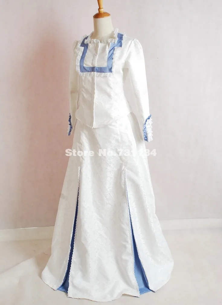 Hot Sale Elegant White Cotton Long Sleeve Vintage Victorian Bustle Ball Gowns Historical Victorian Bustle Dress For Party
Hot Sale Elegant White Cotton Long Sleeve Vintage Victorian Bustle Ball Gowns Historical Victorian Bustle Dress For Party