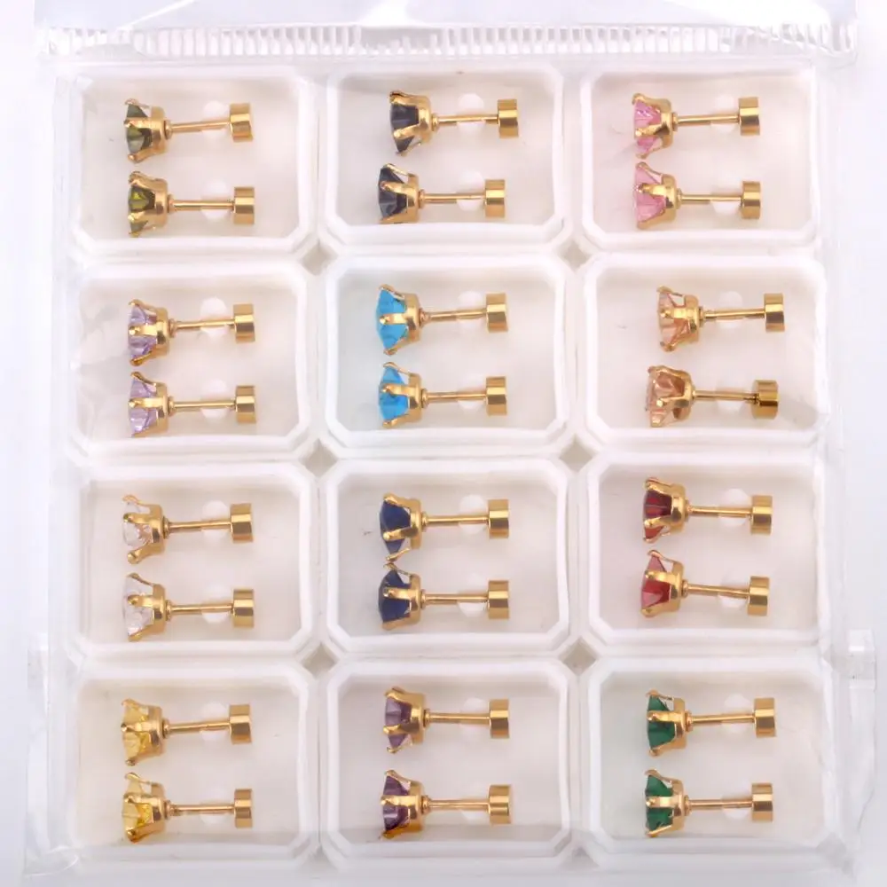 12Pairs/Card Mixed Star Crystal Screw Stud Earrings Stainless Steel Wholesale Earrings Female Bijoux Party
12Pairs/Card Mixed Star Crystal Screw Stud Earrings Stainless Steel Wholesale Earrings Female Bijoux Party
