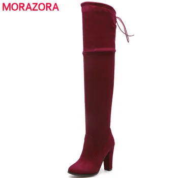 MORAZORA Spring autumn over the knee boots spuer heels shoes elegant contracted women boots ribbon solid big size 34-46
MORAZORA Spring autumn over the knee boots spuer heels shoes elegant contracted women boots ribbon solid big size 34-46