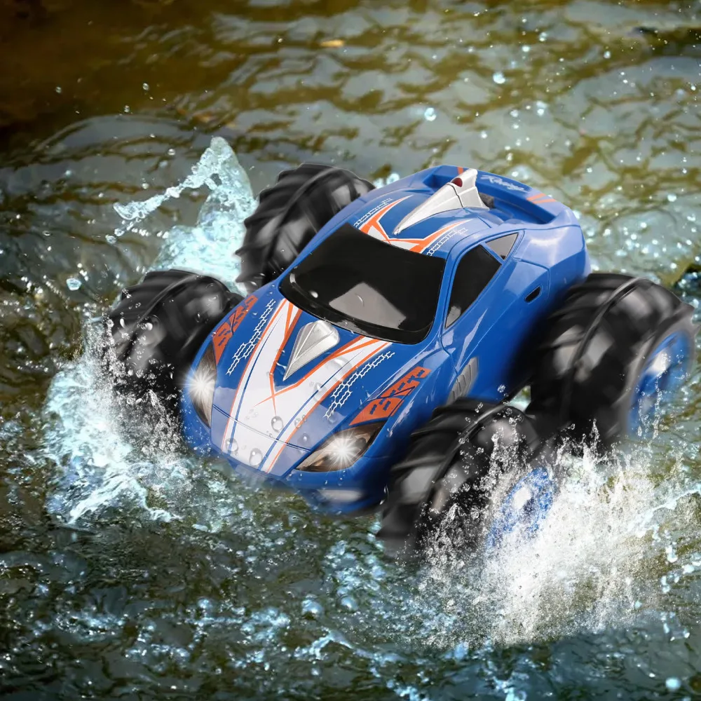 RC Car Powerful Amphibious vehicle Drives on Land & Water RC Car Control Range 360 Degree Spins LED Headlights
RC Car Powerful Amphibious vehicle Drives on Land & Water RC Car Control Range 360 Degree Spins LED Headlights