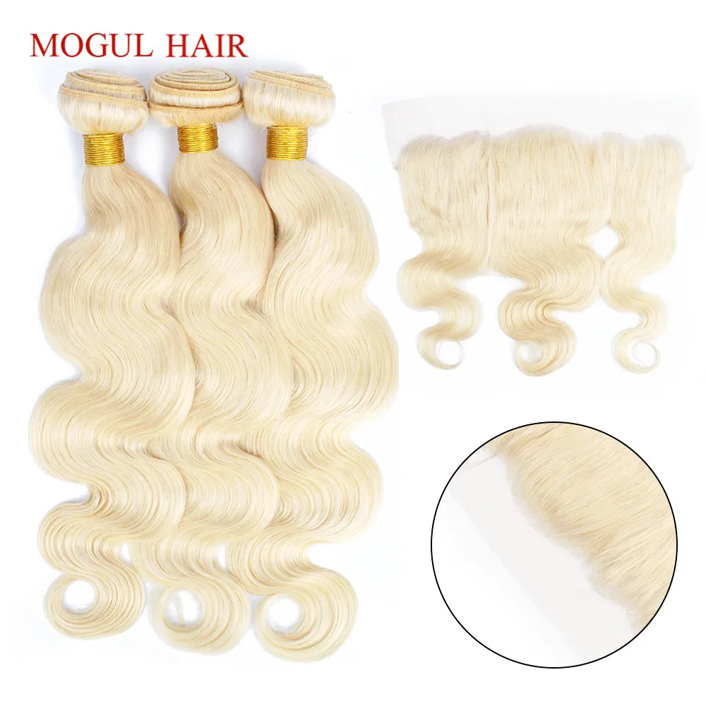 MOGUL HAIR Platinum Blonde 613 Bundles with 4*13 Ear to Ear Frontal Indian Body Wave 2/3 Bundles Remy Human Hair Weave 10-28inch
MOGUL HAIR Platinum Blonde 613 Bundles with 4*13 Ear to Ear Frontal Indian Body Wave 2/3 Bundles Remy Human Hair Weave 10-28inch