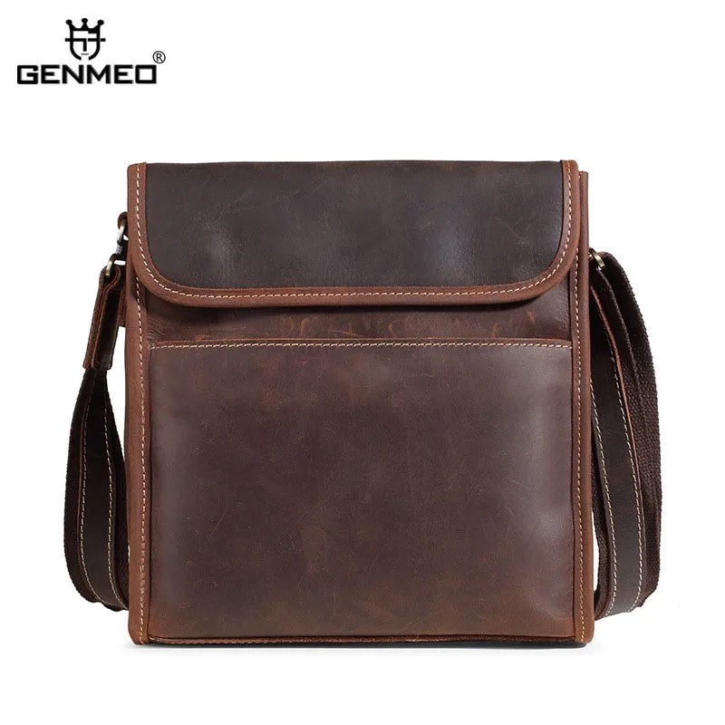 GENMEO New Flap Natrual Leather Men Handbag Vintage Genuine Leather Crossbody Shoulder Bag Male Messenger Bag Bolsa Feminina
GENMEO New Flap Natrual Leather Men Handbag Vintage Genuine Leather Crossbody Shoulder Bag Male Messenger Bag Bolsa Feminina