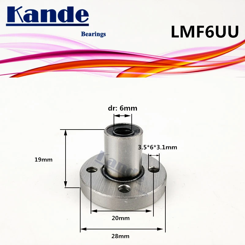 Kande Bearings LMF6 UU 4pcs/lot LMF6UU Round Flange Linear Ball Bearing 6mm LMF6
Kande Bearings LMF6 UU 4pcs/lot LMF6UU Round Flange Linear Ball Bearing 6mm LMF6