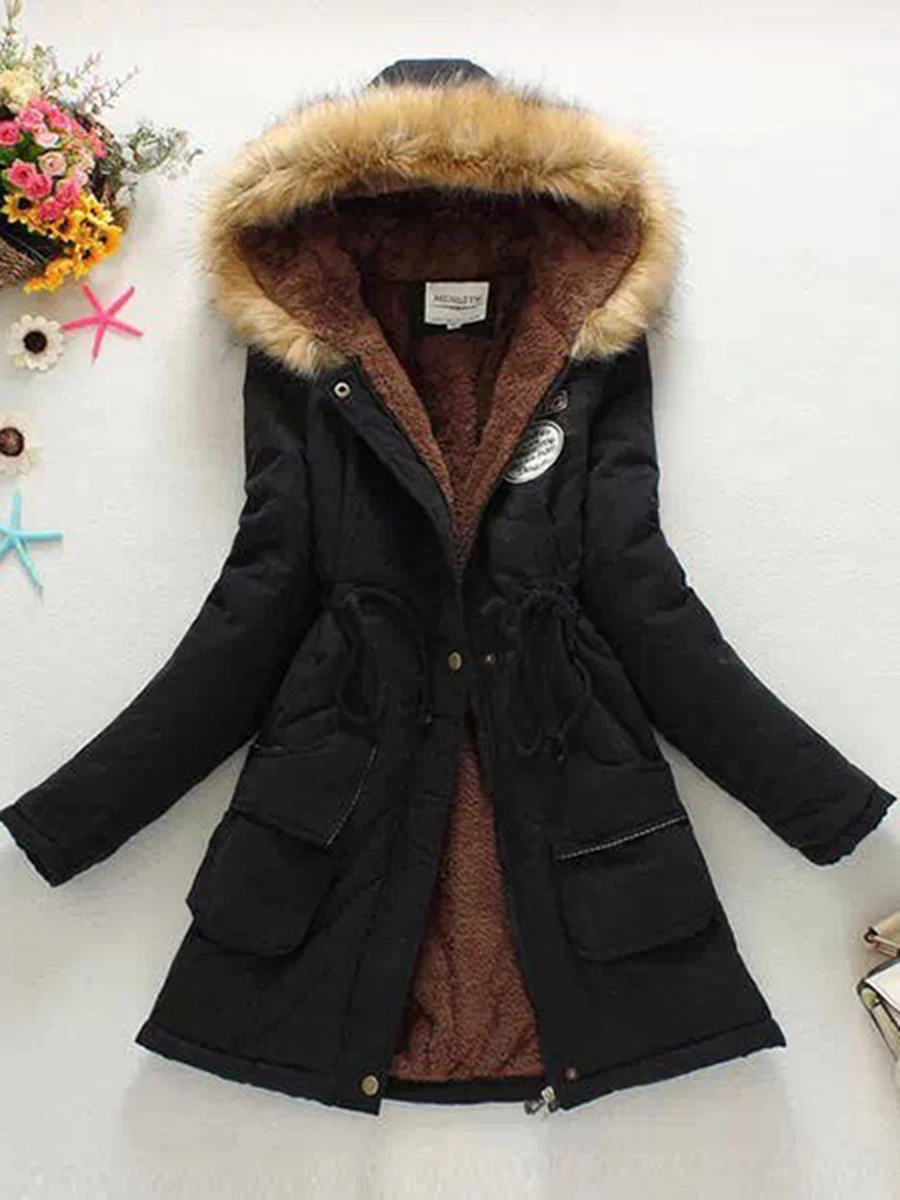 Women Coat Warm Winter Coat Black OL Ladies Pus Size Slim Hooded Zipper Solid Pocket Green Female High Street Overcoat
Women Coat Warm Winter Coat Black OL Ladies Pus Size Slim Hooded Zipper Solid Pocket Green Female High Street Overcoat