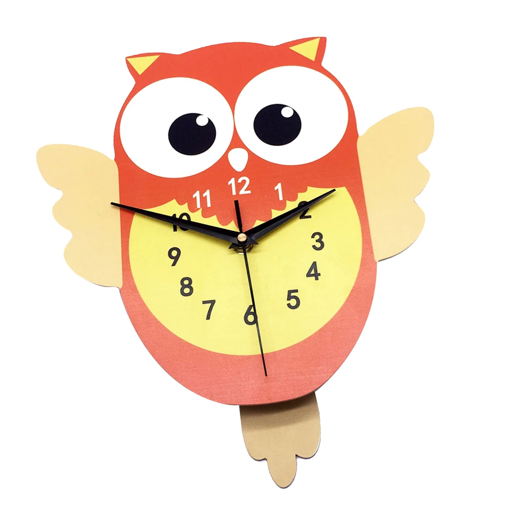 Japanese Adorable Pendulum Clock Funny Crafts Swinging Tail Wall Clock Kit for Kid's Nursery Children's Bedroom Decor