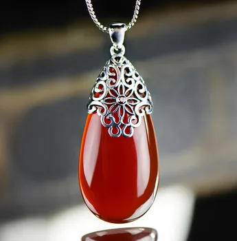 925 silver jewelry Natural semi-precious stones chalcedony girlfriend gift water drop shaped pendant elegant retro female
925 silver jewelry Natural semi-precious stones chalcedony girlfriend gift water drop shaped pendant elegant retro female