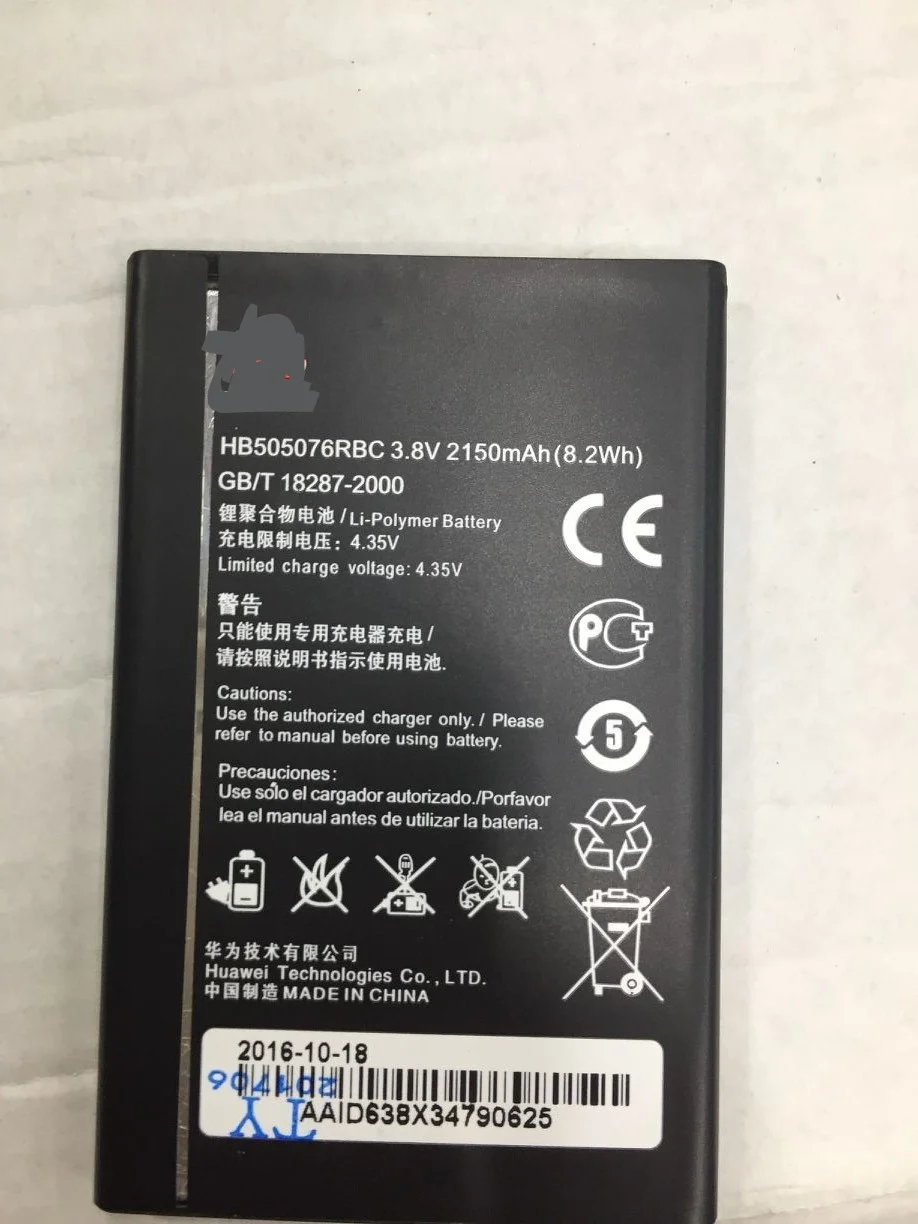 3.8V 2150mAh HB505076RBC For Huawei Ascend G527 A199 C8815 G606 G610 G700 G710 G716 G610S/C/T Y600 Y600-U20 Battery
3.8V 2150mAh HB505076RBC For Huawei Ascend G527 A199 C8815 G606 G610 G700 G710 G716 G610S/C/T Y600 Y600-U20 Battery