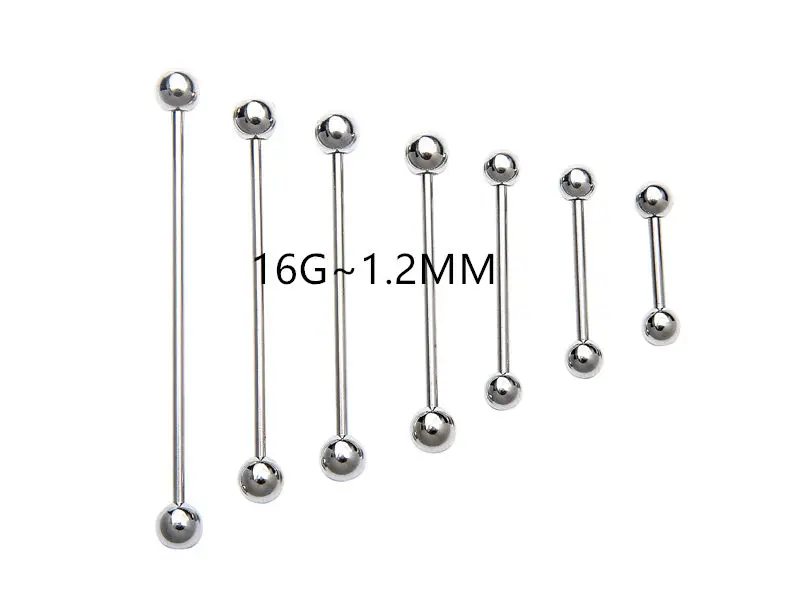 Lot 50pcs 16g Surgical Steel Tongue/Nipple/Ear Industrial Ear Scaffold Straight Barbells Body Jewelry Pick Sizes
Lot 50pcs 16g Surgical Steel Tongue/Nipple/Ear Industrial Ear Scaffold Straight Barbells Body Jewelry Pick Sizes