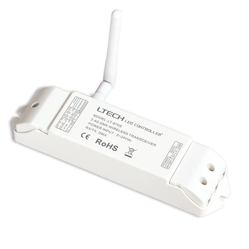 New Ltech LT-870S wireless dmx transceiver;DC5-24V input 2.4G Wireless DMX512 transceiver work with LT-874S-5A wireless decoder
New Ltech LT-870S wireless dmx transceiver;DC5-24V input 2.4G Wireless DMX512 transceiver work with LT-874S-5A wireless decoder