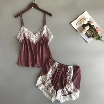 BZEL New Summer 2 Pcs Pajamas Set Sexy Lace Pijama Verano Mujer Women Homewear Suit Pyjama Satin Femme Tops And Shorts Plus Size
BZEL New Summer 2 Pcs Pajamas Set Sexy Lace Pijama Verano Mujer Women Homewear Suit Pyjama Satin Femme Tops And Shorts Plus Size