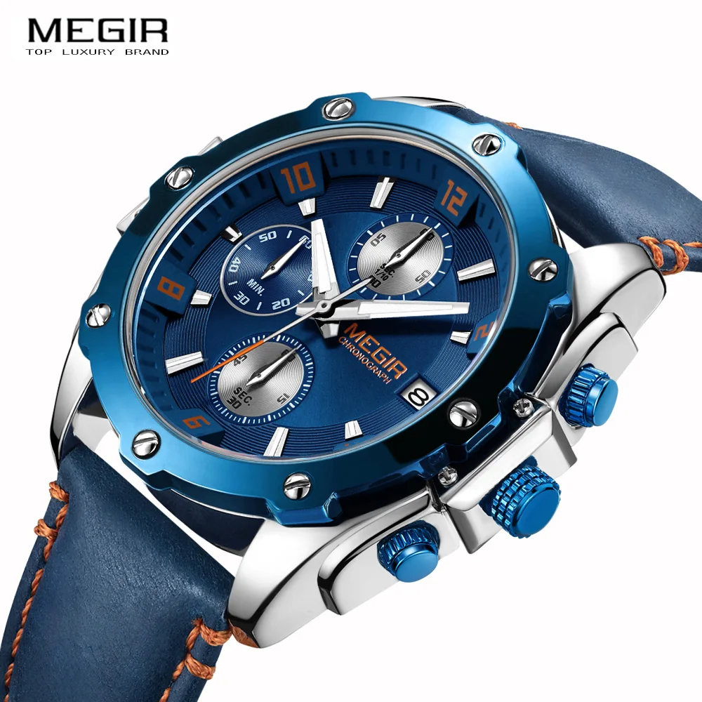 MEGIR Chronograph Men Watch Relogio Masculino Business Quartz Watch Clock Creative Army Military Wristwatch Relogio de pulso
MEGIR Chronograph Men Watch Relogio Masculino Business Quartz Watch Clock Creative Army Military Wristwatch Relogio de pulso