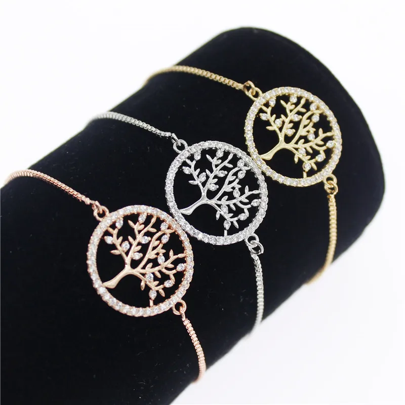 Summer New Shiny White Cubic Zircon Life Tree Bracelets for Women 3 Colors Lady Slider Chain Charm Bracelet Femme Lovely Jewelry
Summer New Shiny White Cubic Zircon Life Tree Bracelets for Women 3 Colors Lady Slider Chain Charm Bracelet Femme Lovely Jewelry