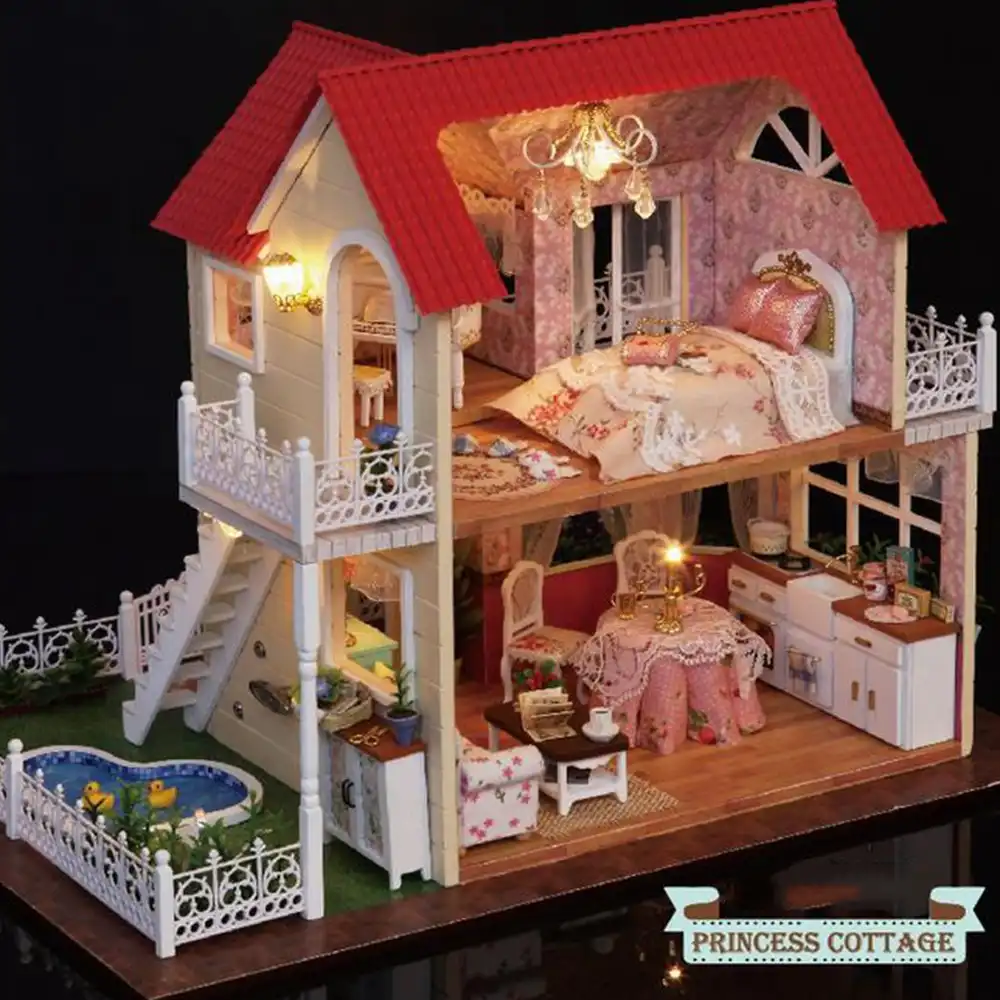 house furniture assemble wooden toys miniature dollhouse diy