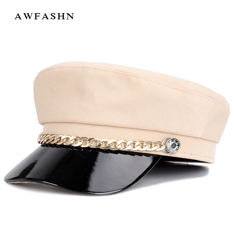 2019 New Fashion Ladies Casual Flat Hat High Quality Chain Decoration Newsboy Hat Vintage Cap Woman Patent Leather Spring Bone
2019 New Fashion Ladies Casual Flat Hat High Quality Chain Decoration Newsboy Hat Vintage Cap Woman Patent Leather Spring Bone