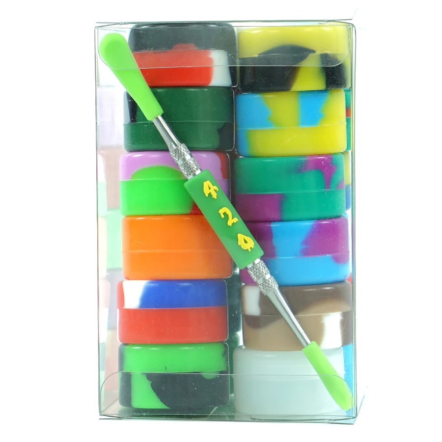 24pcs 5ml Silicone Storage Container with dab tool and PVC box Nonstick silicone container Food Safe dab container silicone Jar
24pcs 5ml Silicone Storage Container with dab tool and PVC box Nonstick silicone container Food Safe dab container silicone Jar