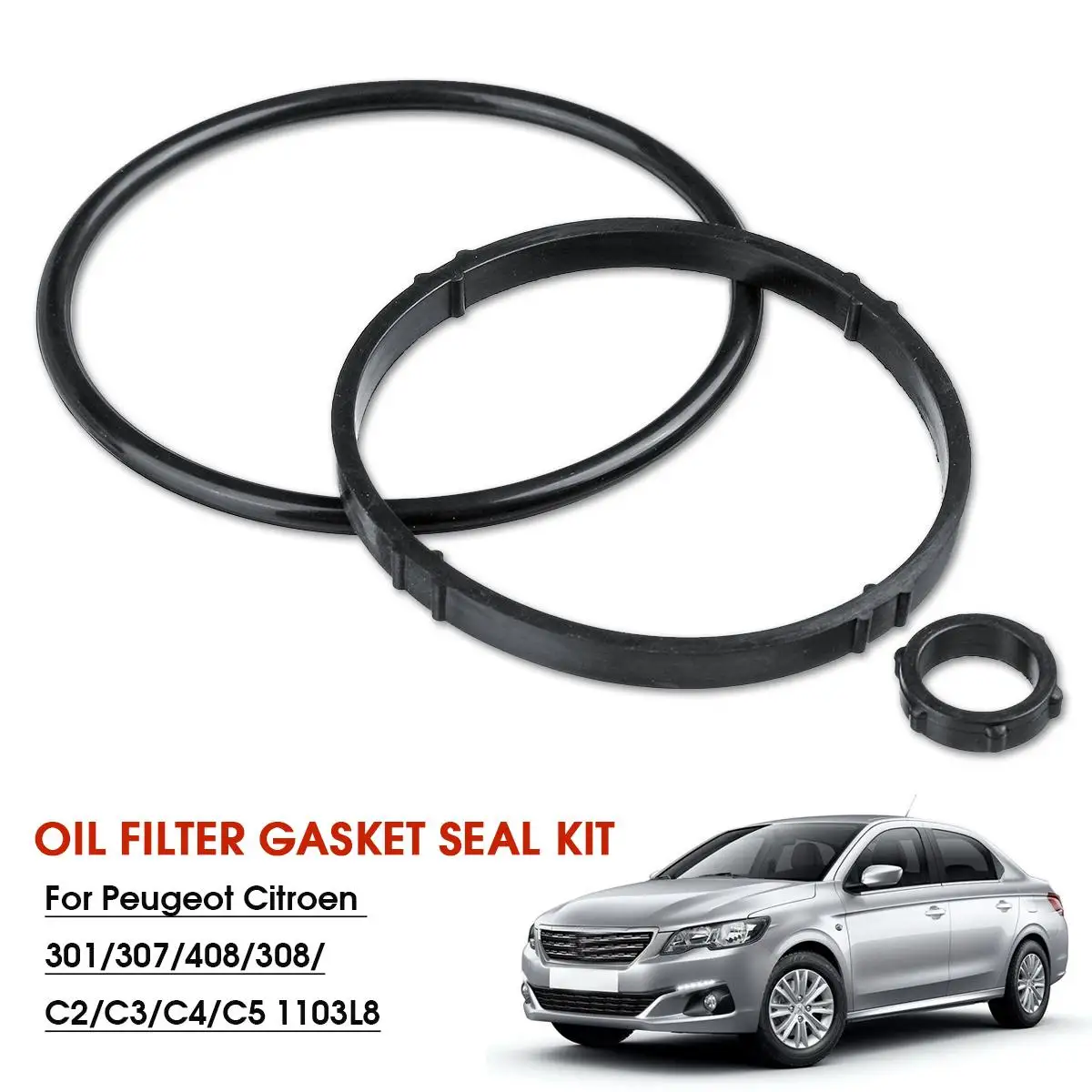 Black Oil Filter Gasket Seals 1103L8 Oil Filter Housing Gasket Kit For Peugeot/Citroen 301 307 408 308 C2 C3 C4 C5
Black Oil Filter Gasket Seals 1103L8 Oil Filter Housing Gasket Kit For Peugeot/Citroen 301 307 408 308 C2 C3 C4 C5