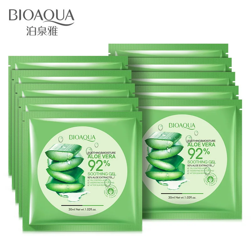 BIOAQUA Natural Aloe Vera Gel Face Mask Moisturizing Oil Control Wrapped Mask Shrink Pores Soothing Gel Facial Mask
BIOAQUA Natural Aloe Vera Gel Face Mask Moisturizing Oil Control Wrapped Mask Shrink Pores Soothing Gel Facial Mask