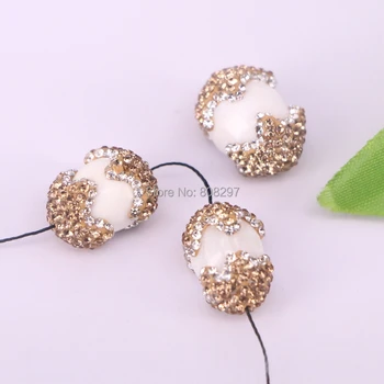 10Pcs nature white stone beads pave cz rhinestone connector spacer loose beads for jewelry making
10Pcs nature white stone beads pave cz rhinestone connector spacer loose beads for jewelry making