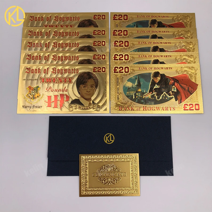 HOT 10pcs/lot Classic Memory souvenir collection of Magician Muggle 24K gold Banknotes for game playing with COA and envelope
HOT 10pcs/lot Classic Memory souvenir collection of Magician Muggle 24K gold Banknotes for game playing with COA and envelope