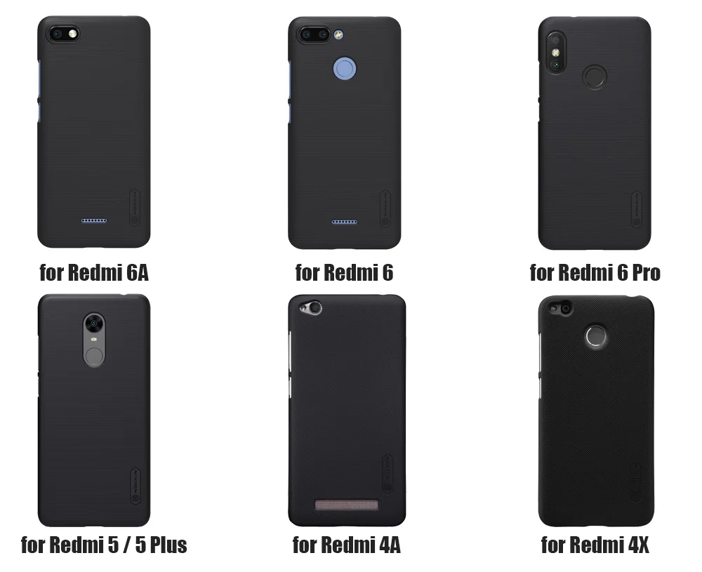 Xiaomi Redmi 6 Case Nillkin Frosted Shield Redmi 6A Hard Back 1 Cover Xiaomi Redmi 4A 5A Nilkin Phone Case + Screen Protector