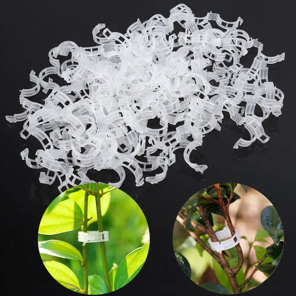 

50pcs Durable 30mm Plastic Plant Support Clips For Types Plants Hanging Vine Garden Greenhouse Vegetables Garden Ornament **C