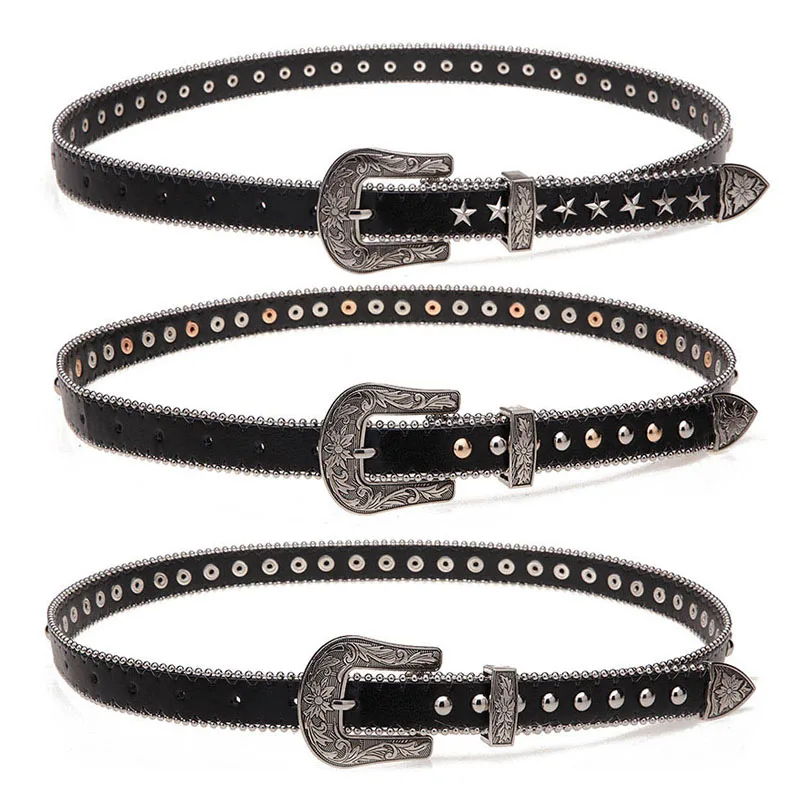 Seabigtoo Black rock punk belt Retro belts Carving Sliver Metal Buckles Rivet Belts for men women jeans belts female pants belts
Seabigtoo Black rock punk belt Retro belts Carving Sliver Metal Buckles Rivet Belts for men women jeans belts female pants belts