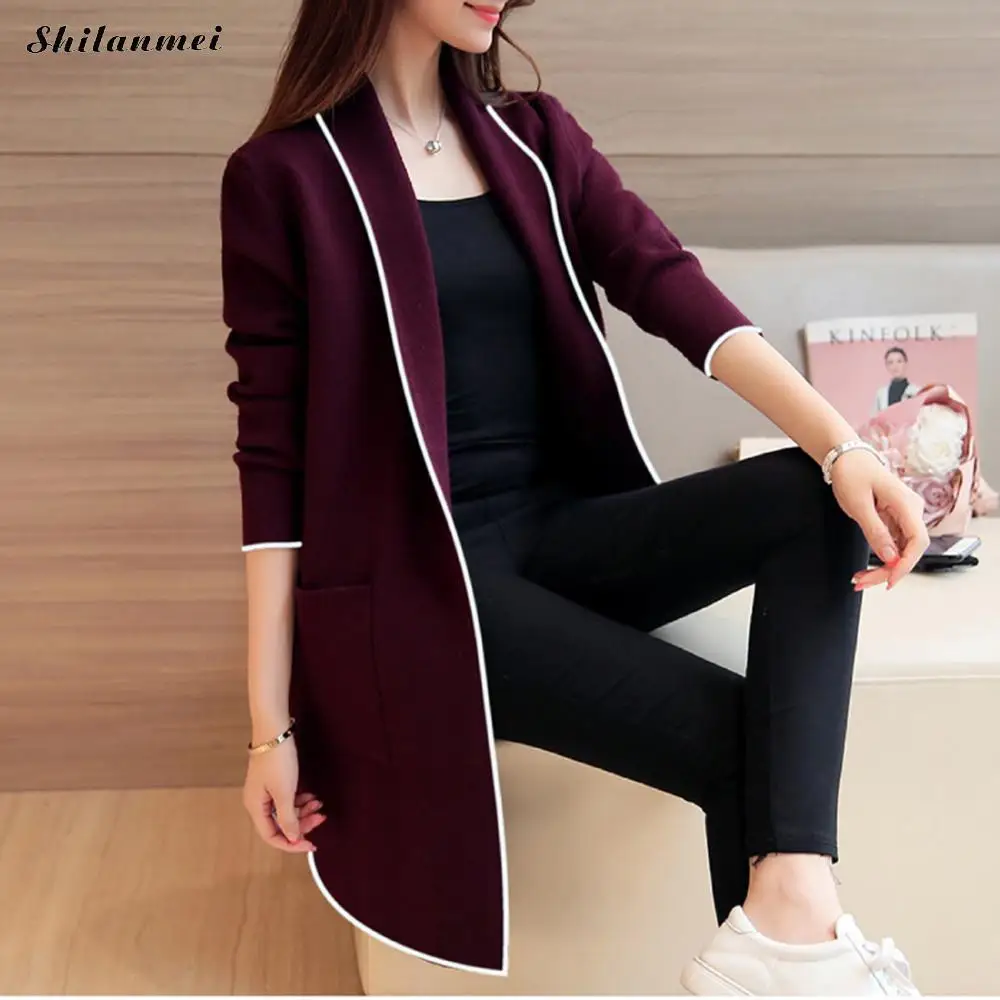 2018 Autumn Winter Women Long Sleeve Knitted Sweater Casual Solid Turn Down Collar Cardigans Sweaters New Fashion Long Outerwear
2018 Autumn Winter Women Long Sleeve Knitted Sweater Casual Solid Turn Down Collar Cardigans Sweaters New Fashion Long Outerwear