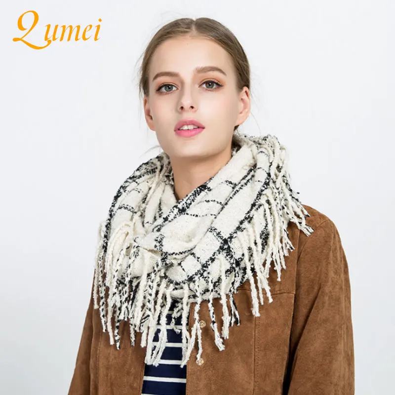Qumei knitted spring winter women scarf 2018 plaid warm cashmere scarves shawls luxury brand neck bandana pashmina lady wrap A21
Qumei knitted spring winter women scarf 2018 plaid warm cashmere scarves shawls luxury brand neck bandana pashmina lady wrap A21