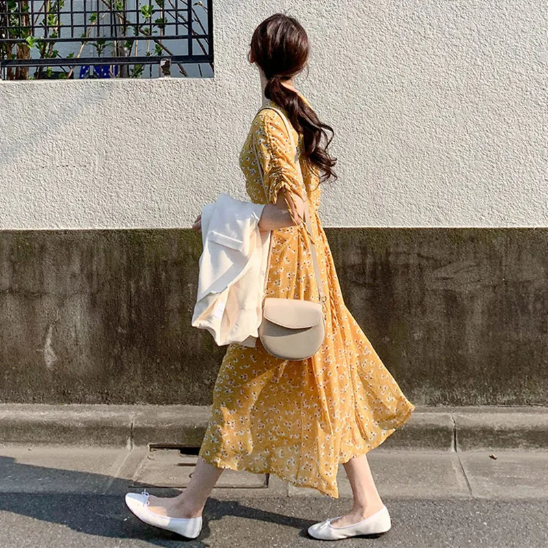 Uego Thin Soft Chiffon Short Sleeve Summer Dress Fashion Print Floral Korea Design Prairie Chic Girl's Dress Women Casual Dress
Uego Thin Soft Chiffon Short Sleeve Summer Dress Fashion Print Floral Korea Design Prairie Chic Girl's Dress Women Casual Dress