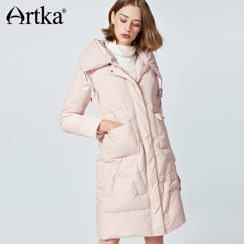 ARTKA Women's Winter Warm Thick Hooded Long Solid Color Light Pink Cotton Parka Jacket Coat ZK10979D
ARTKA Women's Winter Warm Thick Hooded Long Solid Color Light Pink Cotton Parka Jacket Coat ZK10979D