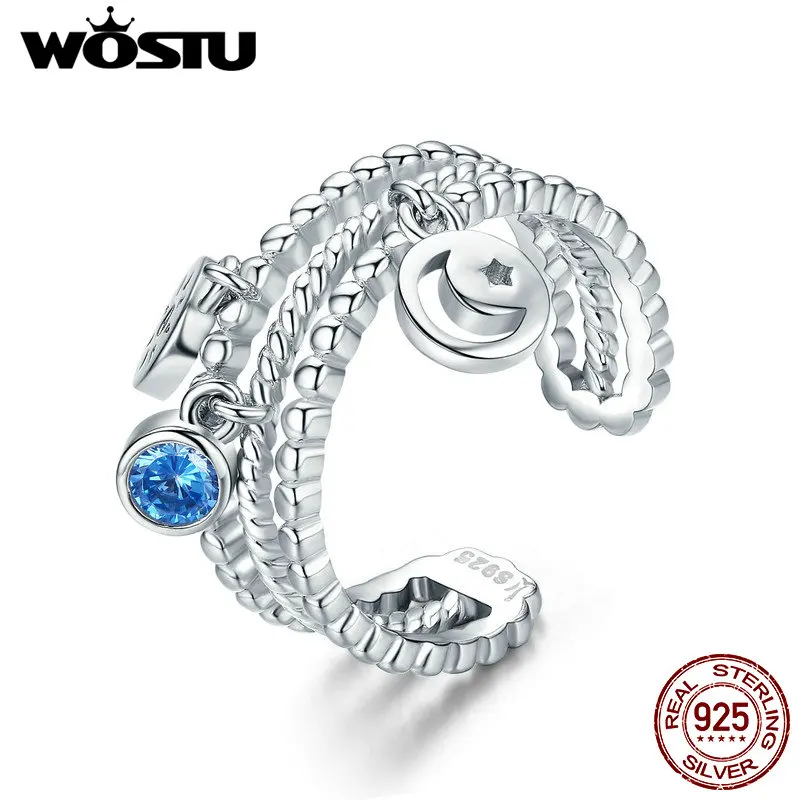 WOSTU Authentic 100% 925 Sterling Silver Double Layer Moon & Star CZ Adjustable Open Rings For Women 925 Ring Jewelry FIR350
WOSTU Authentic 100% 925 Sterling Silver Double Layer Moon & Star CZ Adjustable Open Rings For Women 925 Ring Jewelry FIR350