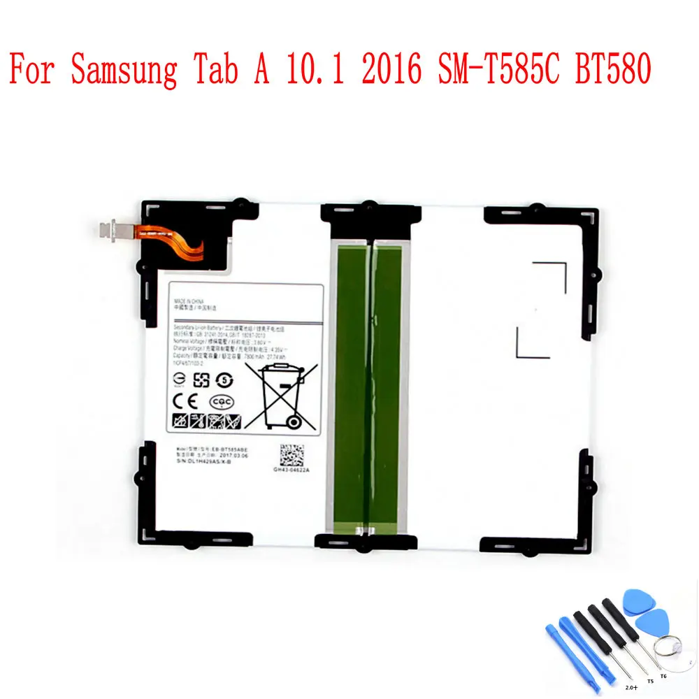Ansheng Original EB-BT585ABE 7800mAh battery For Samsung Tab A 10.1 2016 SM-T585C BT580 Tablet Battery
Ansheng Original EB-BT585ABE 7800mAh battery For Samsung Tab A 10.1 2016 SM-T585C BT580 Tablet Battery