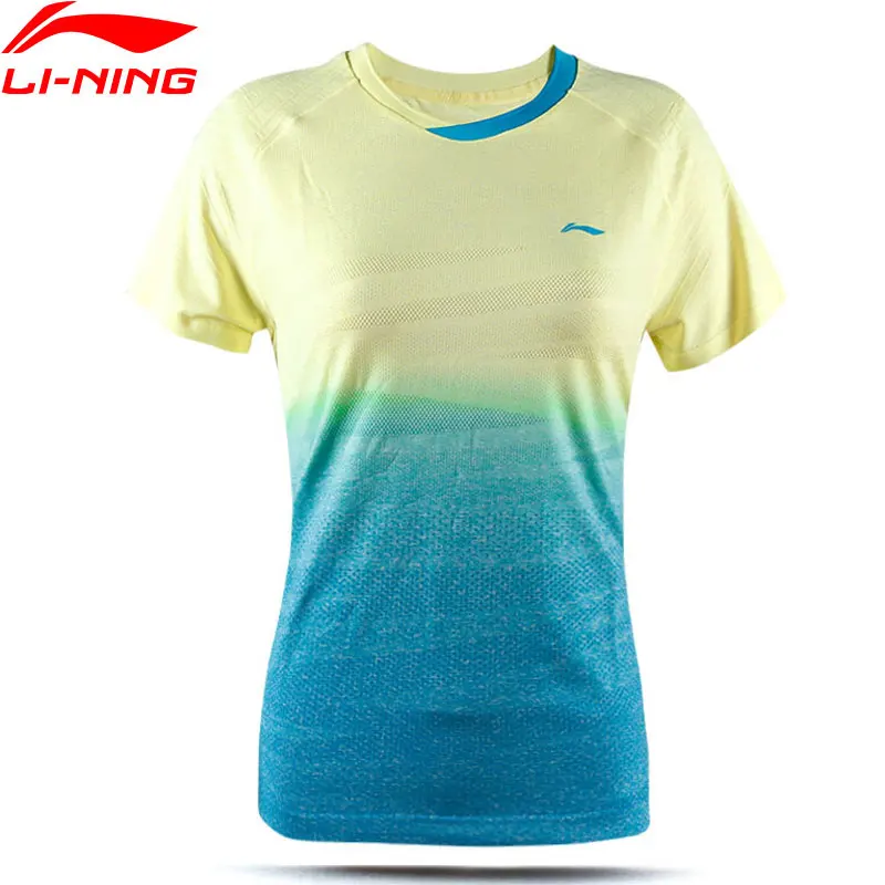 

(Clearance Sale)Li-Ning Women AT DRY Badminton Shirts Breathable Light T-Shirt Competition Top LiNing Sports Tee AAYM138 WTS1337