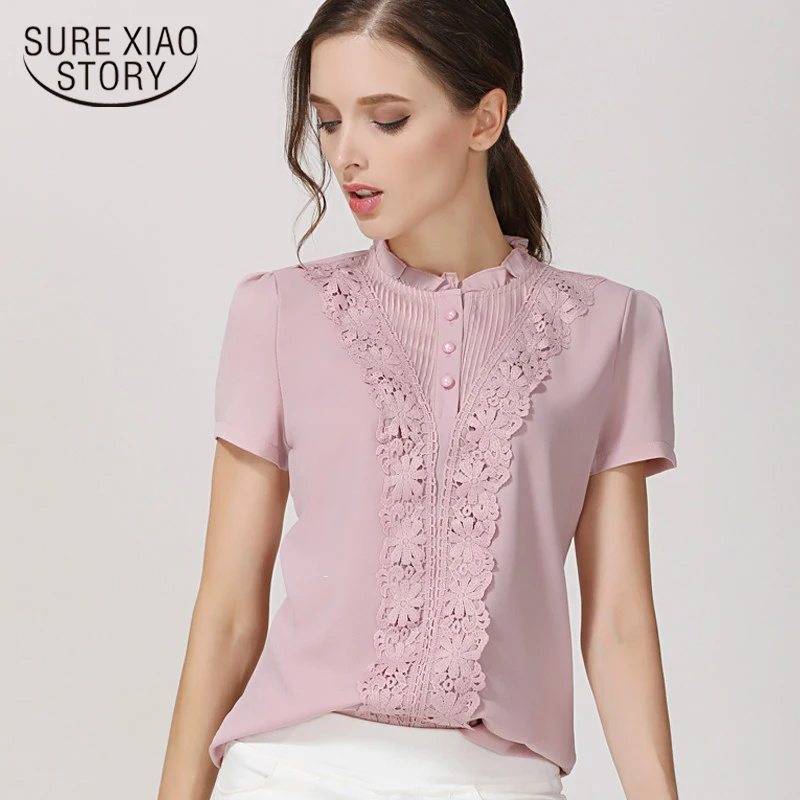 New 2018 Summer Short Sleeve Chiffon Women Blouses Shirts Tops Fashion Lace Chiffon Women Blouse Shirt Blusas Feminine 37F 30
New 2018 Summer Short Sleeve Chiffon Women Blouses Shirts Tops Fashion Lace Chiffon Women Blouse Shirt Blusas Feminine 37F 30