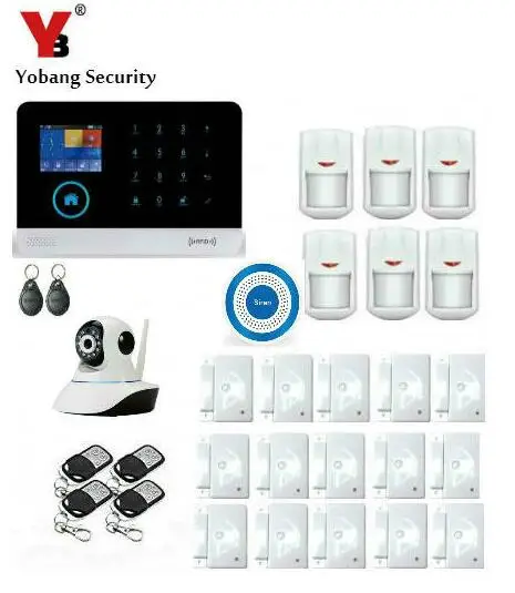 

YoBang Security Wireless 3G WCDMA/CDMA GPRS SMS Automatic Burglar Alarm System WIFI Indoor IP Camera Android IOS APP 433MHZ.