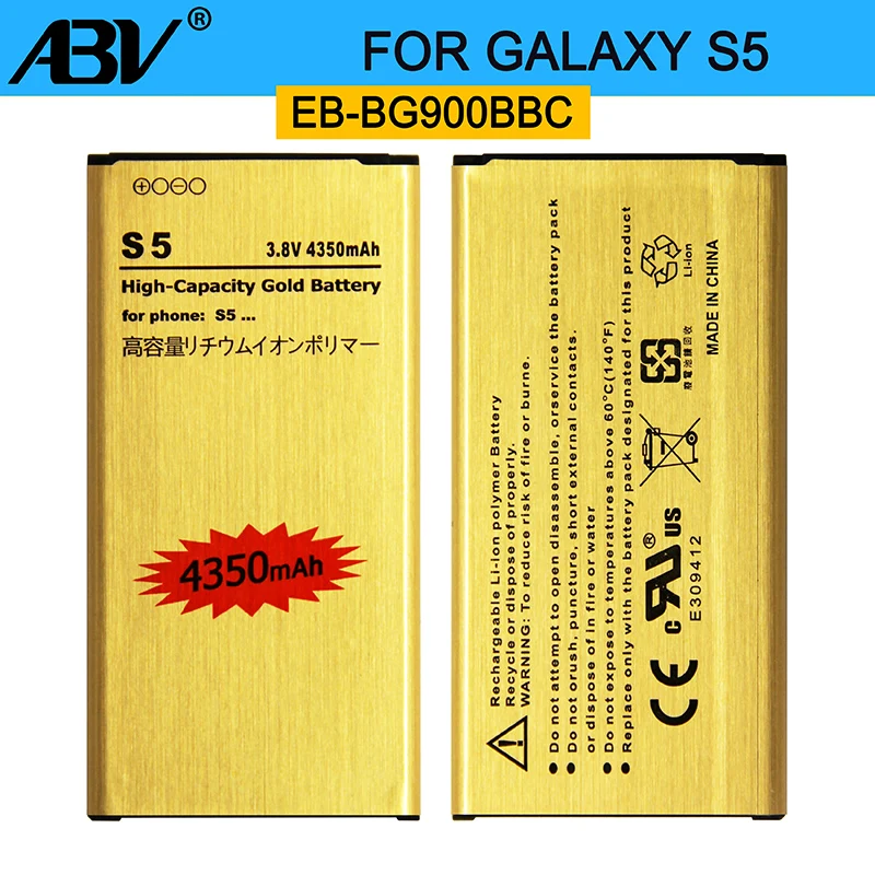 original ABV gold Battery EB-BG900BBC EB-BG900BBE for Samsung GALAXY S5 G900S G900F G9008V 9006v 9008W 9006W 2017 new
original ABV gold Battery EB-BG900BBC EB-BG900BBE for Samsung GALAXY S5 G900S G900F G9008V 9006v 9008W 9006W 2017 new