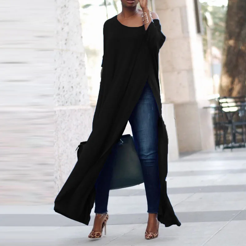 Top Fashion ZANZEA Women Cold Shoulder 3/4 Sleeve Solid High Split Hem Vestido Spring Party Club Long Shirt Blouse Plus Size
Top Fashion ZANZEA Women Cold Shoulder 3/4 Sleeve Solid High Split Hem Vestido Spring Party Club Long Shirt Blouse Plus Size