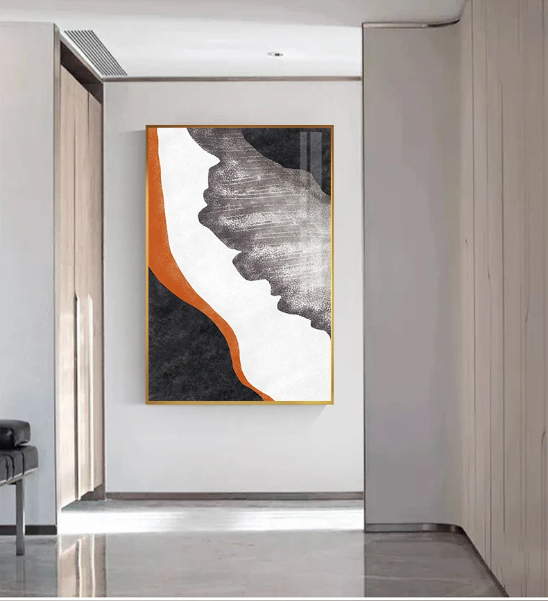 Abstract Grey Orange Block Canvas Painting Minimalist Poster Fashion Print Wall Art F Living Room Modern Wall Art Picture Bilder Painting Calligraphy Aliexpress