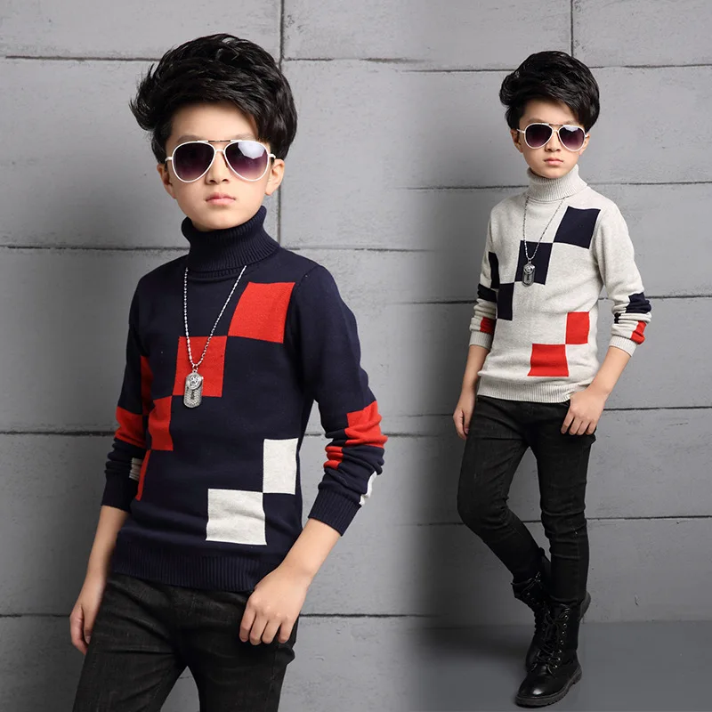 Children's Boys Winter Warm Plaid Turtleneck Knitted Sweaters For Teenager Boys School Sweaters Pullover Jumper Tops New 2019
Children's Boys Winter Warm Plaid Turtleneck Knitted Sweaters For Teenager Boys School Sweaters Pullover Jumper Tops New 2019