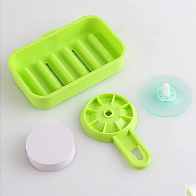 1PCS Soap Dish Strong Suction Cup Wall Tray Holder Storage Box Bathroom Shower Tool 4 Colors