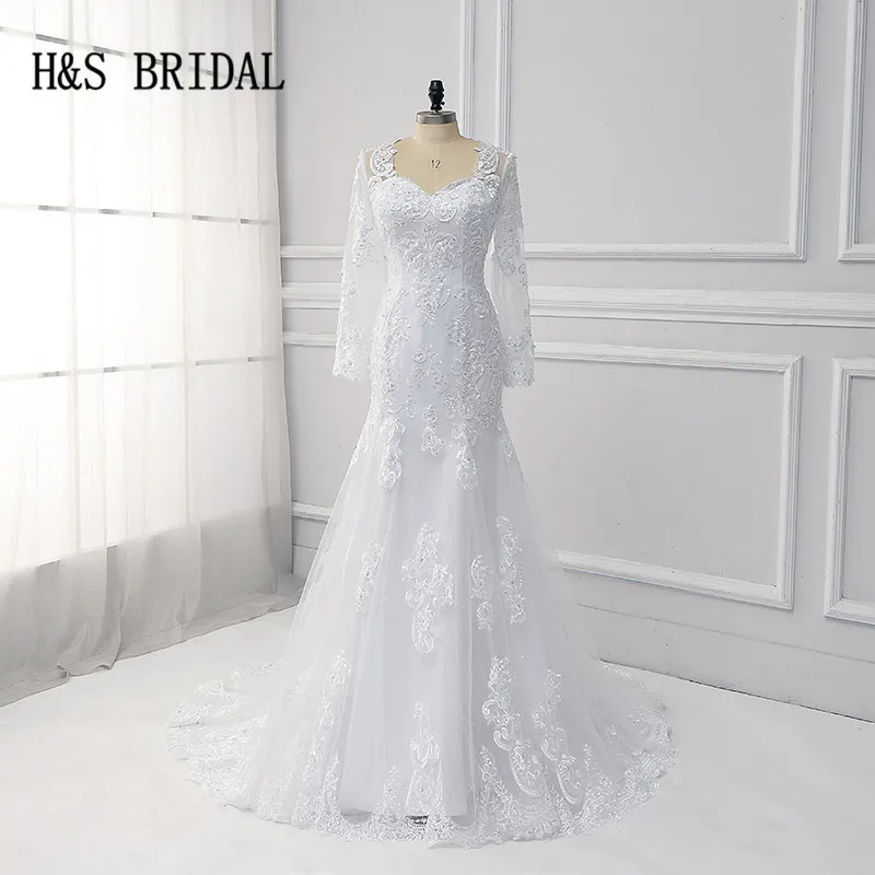 H&S BRIDAL Mermaid Wedding Dresses with long sleeve elegant white bridal gown vestidos de noiva robe de mariee brand new
H&S BRIDAL Mermaid Wedding Dresses with long sleeve elegant white bridal gown vestidos de noiva robe de mariee brand new